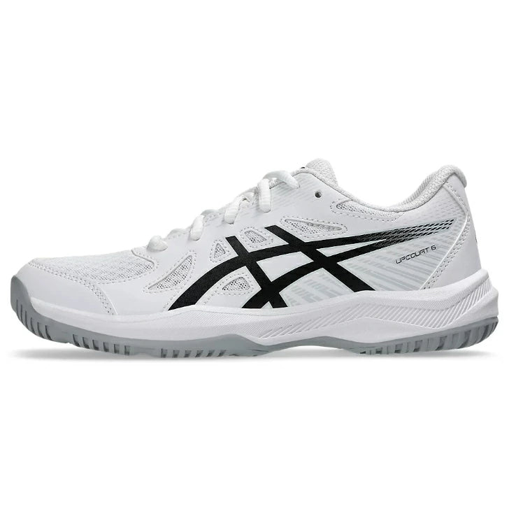 ASICS アシックス UPCOURT 6 GS アップコート6 ジュニア キッズ バレーボールシューズ インドアシューズ 子供用 室内シューズ ホワイト×ブラック 1074A045.101 1074a045-101