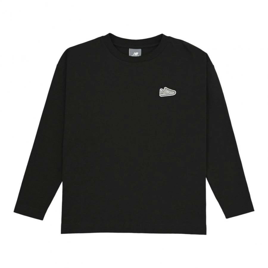 ニューバランス キッズ 長袖Tシャツ ABT55558 ブラック ジュニア 子供服 ロンT シューパッチ スポーツウェア NB Dry 吸汗速乾 カジュアル abt55558-bk