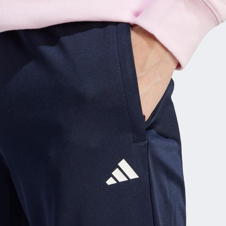 アディダス adidas レディース SERE トラックパンツ IS2142 BKW ブラック/ホワイト ジャージパンツ スリム テーパード 吸汗速乾 ドローコード ジップポケット スポーツウェア koi87-is2144jm