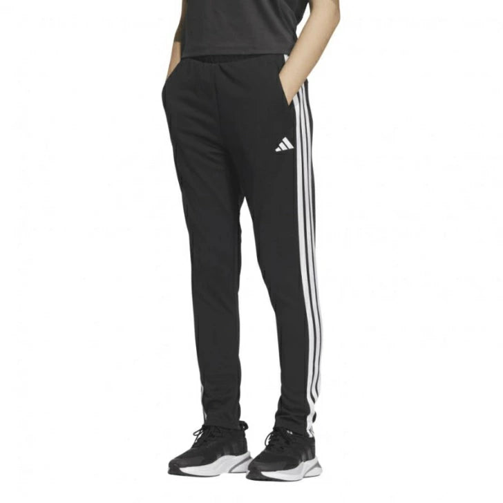 アディダス adidas レディース ジャージ パンツ スリーストライプス ダブルニット トラックパンツ JVP36 JW9790 JW9789 ネイビー×ホワイト ブラック×ホワイト レギュラーフィット ドローコード フロントポケット リサイクル素材 jvp36