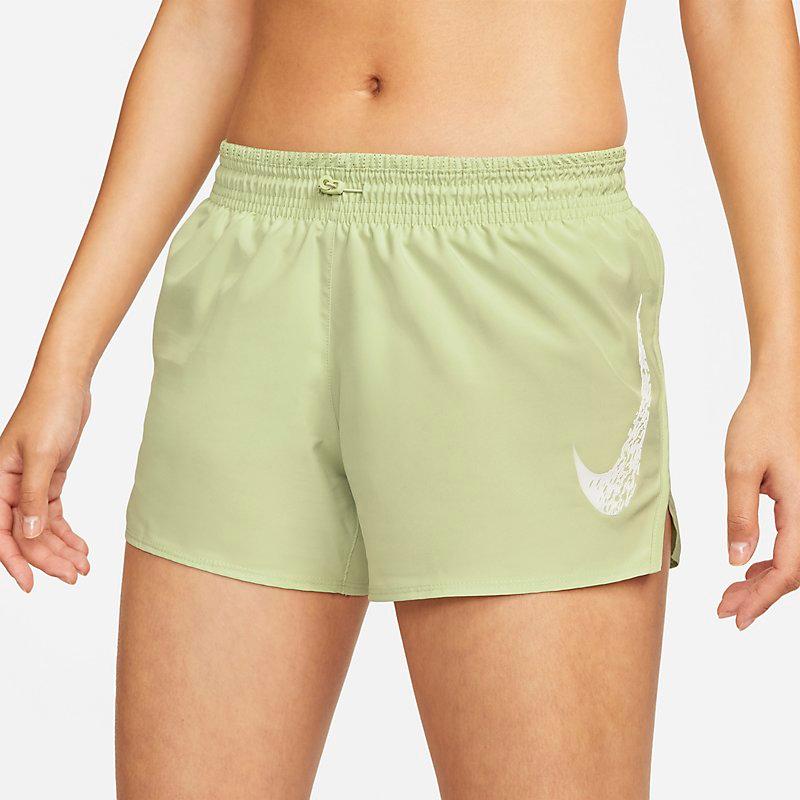 【在庫処分セール】 ナイキ NIKE DM7774-371 ウィメンズ スウッシュ ラン ショート ランニング ショートパンツ 陸上 トラック 短距離 インナー付き 調整ウエスト ポケット付き オリーブオーラ×ホワイト dm7774-371