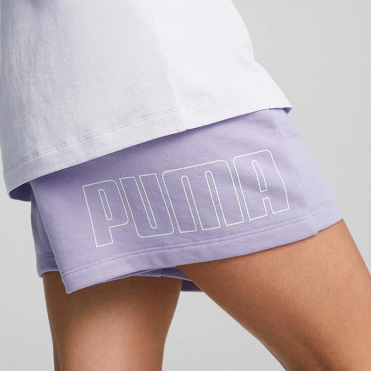 【在庫処分セール】 プーマ PUMA レディース PUMA POWER カラーブロック ショーツ 675583 25 レギュラーフィット 膝丈 ドローコード ラバープリント スポーツウェア 675583-25