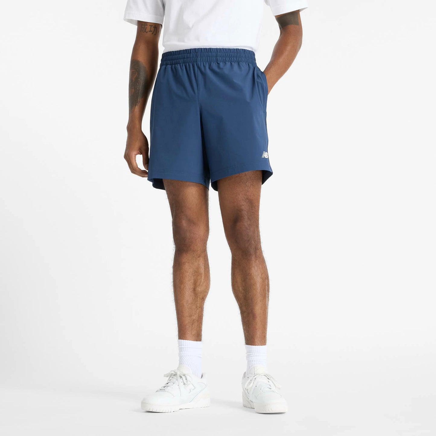 【在庫処分セール】 ニューバランス New Balance Woven Short 7inch メンズ ランニング ジム トレーニング 吸汗速乾 NB DRY リサイクルポリエステル 左ももロゴ AMS51206NNY ams51206