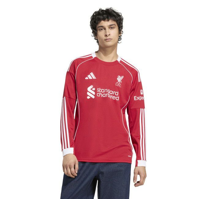 adidas アディダス 25/26 LFC リバプールFC ホーム レプリカユニフォーム 長袖 JYF51 JV6456 ストロベリーレッド 2025-26シーズン サッカー ジャージ 大人 メンズ アンフィールド jyf51