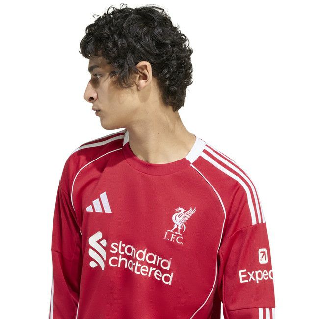 adidas アディダス 25/26 LFC リバプールFC ホーム レプリカユニフォーム 長袖 JYF51 JV6456 ストロベリーレッド 2025-26シーズン サッカー ジャージ 大人 メンズ アンフィールド jyf51