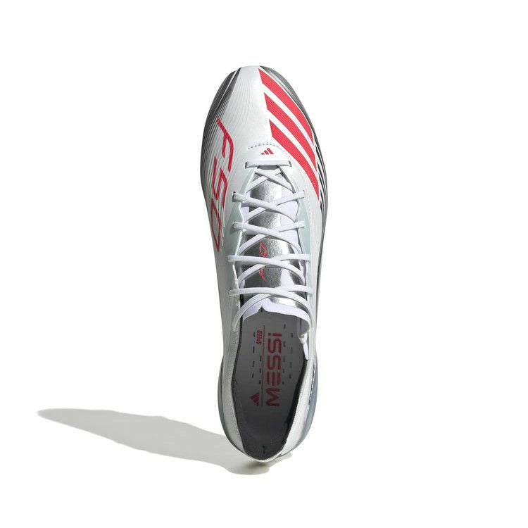 adidas アディダス F50 ELITE FG MESSI JP5593 フットウェアホワイト×ルシッドレッド×シルバーメタリック メンズ 天然芝 サッカースパイク メッシモデル jp5593