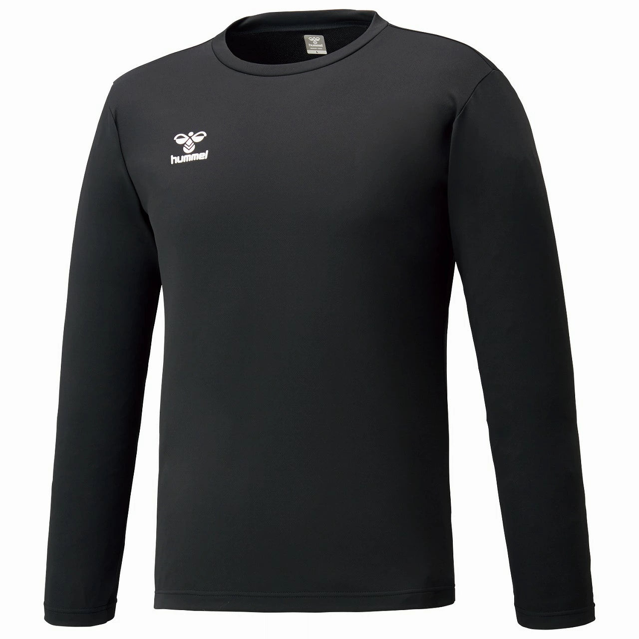 ヒュンメル hummel ワンポイント ロングスリーブシャツ メンズ 吸汗速乾 長袖 Tシャツ トレーニング ウェア Iネイビー ホワイト ブラック hap7234