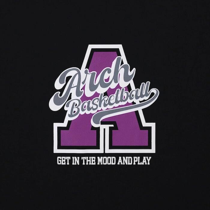 Arch アーチ バスケ Tシャツ DRY 吸汗速乾 半袖 カーシブ ロゴ A メンズ レディース ブラック 黒 t125-157