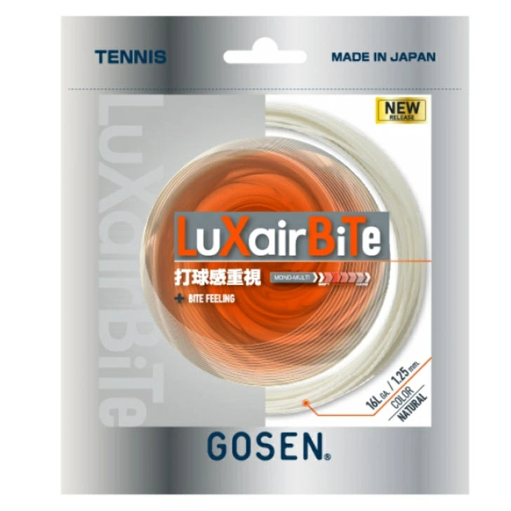 ゴーセン GOSEN テニスガット LuXair series LuXairBiTe 16L 1.25mm/1.30mm 海島構造 マルチフィラメント LFSコーティング 硬式テニス ストリング 日本製 tslxb