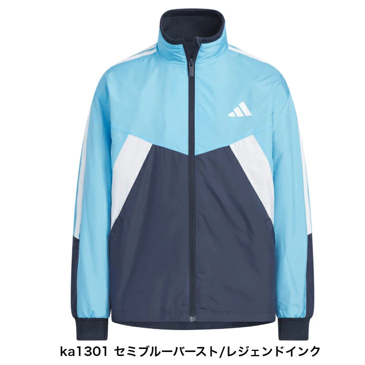 アディダス ジュニア キッズ ウインドジャケット マストハブ N3379 トラックトップ カラーブロック ルーズフィット 起毛トリコット ウーブン スポーツウェア 子供 adidas n3379