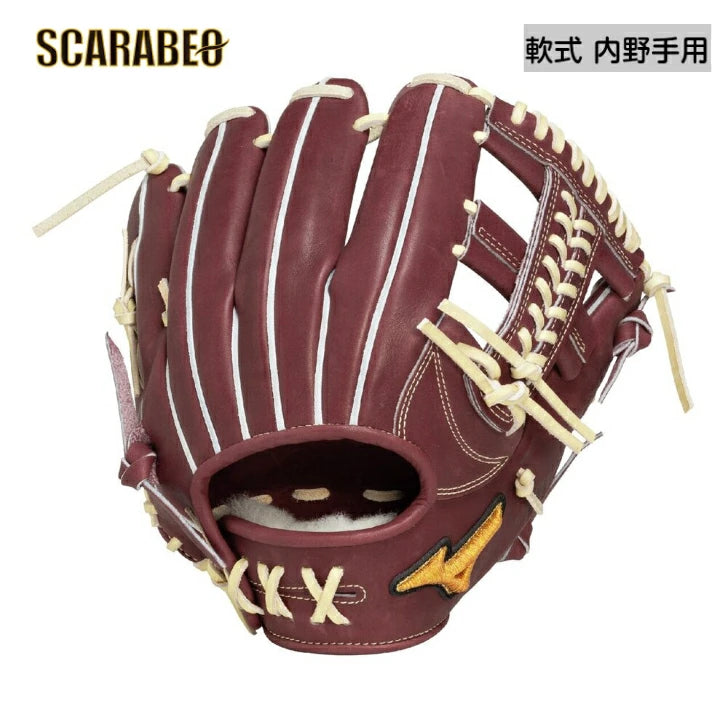 ミズノプロ 軟式グローブ CRAFTED Edition 紅林型 サイズ9 内野手向け ユニセックス プラムブラウン×ブロンド 2025年秋冬 1ajgr33023-6880