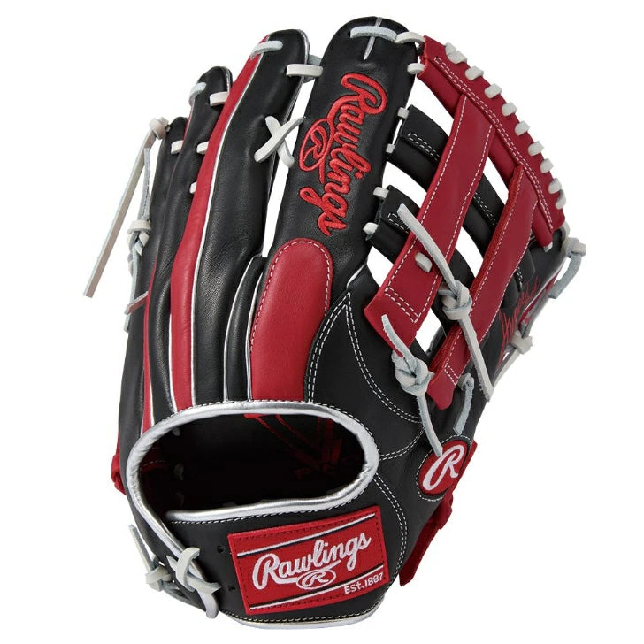ソフトボール グローブ 男子用 オールラウンド ローリングス Rawlings HYPERTECH カラーズ GS5FHTCY719 12.75インチ 右投げ 指あて付き 小指2本入れ ブラック/スカーレット インディゴ/キャメル gs5fhtc565w