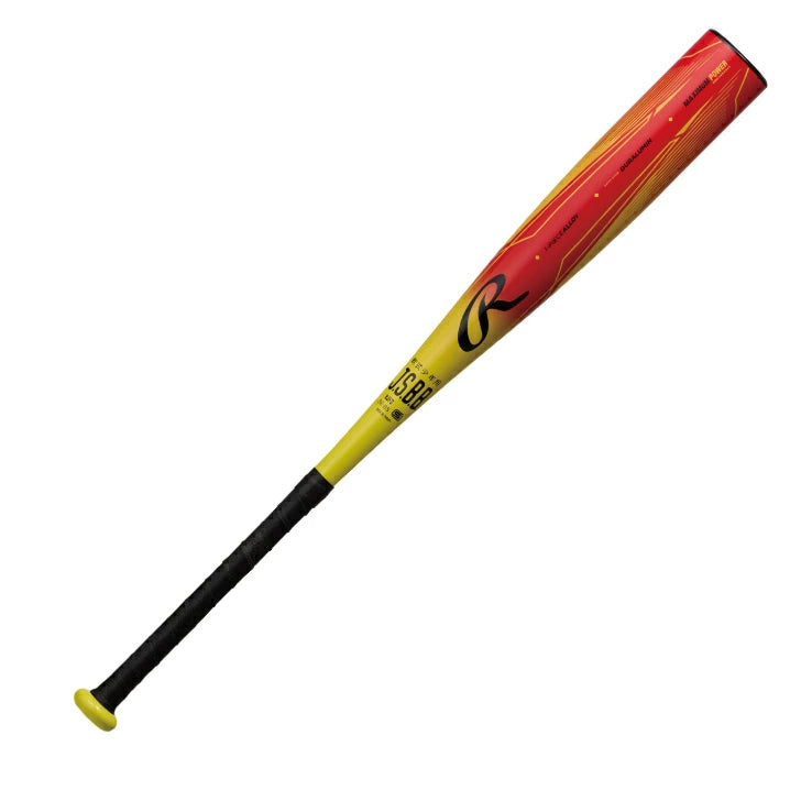 野球 バット ジュニア 少年用 軟式 金属 ローリングス Rawlings 5150 BJ5F5150 超々ジュラルミン 1ピース ジュニア少年野球 軽量 細めグリップ レッド/イエロー bj5f5150-rd