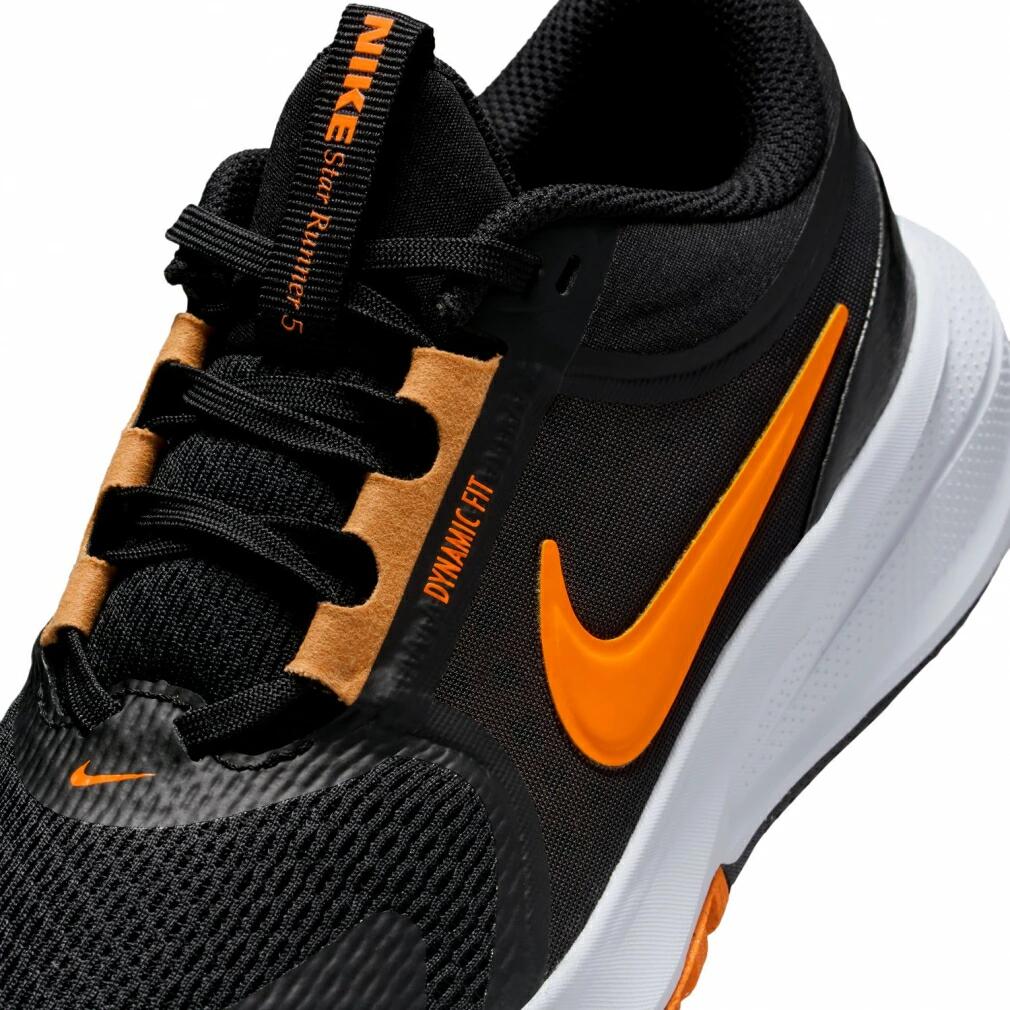 ナイキ スター ランナー 5 GS NIKE HF7004-006 ジュニア キッズ 子供 スニーカー ブラック×オレンジ 軽量 クッション性 通学 運動靴 hf7004-006
