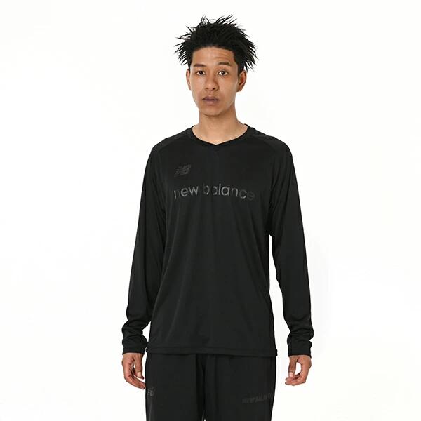 ニューバランス NEW BALANCE 長袖シャツ メンズ ブラック ロングスリーブ 吸汗速乾 NB Dry トレーニング カジュアル スポーツ ウェア AMT55271-BK amt55271-bk