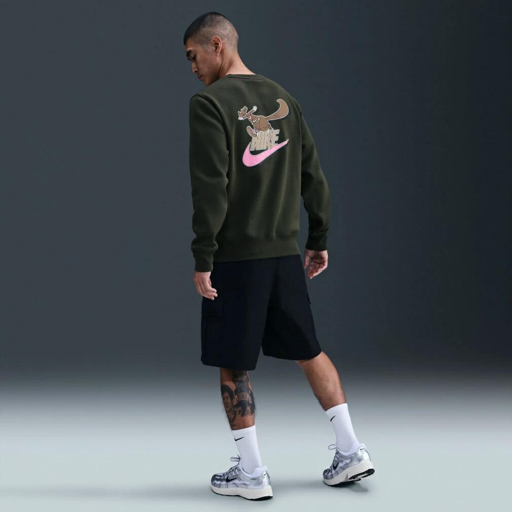 ナイキ メンズ スウェット トレーナー クラブ BB NEO VARSITY L/S クルー IB3304 長袖 フリース カジュアル スポーツウェア グレー/ダークグレー/ブラック ib3304