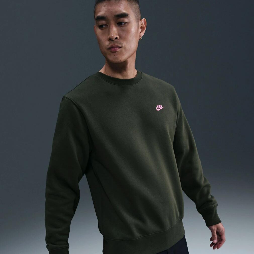 ナイキ メンズ スウェット トレーナー クラブ BB NEO VARSITY L/S クルー IB3304 長袖 フリース カジュアル スポーツウェア グレー/ダークグレー/ブラック ib3304