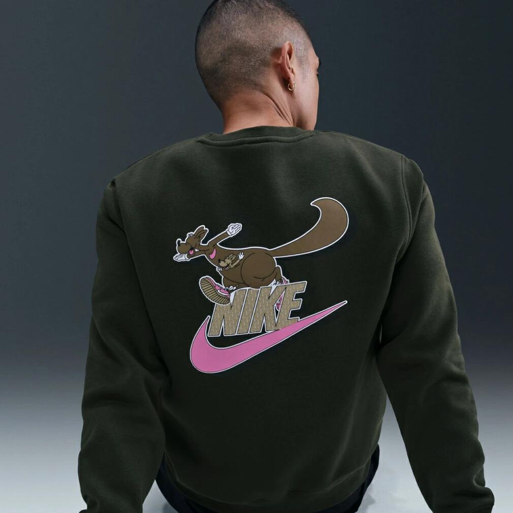 ナイキ メンズ スウェット トレーナー クラブ BB NEO VARSITY L/S クルー IB3304 長袖 フリース カジュアル スポーツウェア グレー/ダークグレー/ブラック ib3304