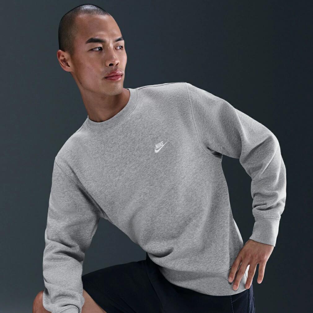 ナイキ メンズ スウェット トレーナー クラブ BB NEO VARSITY L/S クルー IB3304 長袖 フリース カジュアル スポーツウェア グレー/ダークグレー/ブラック ib3304