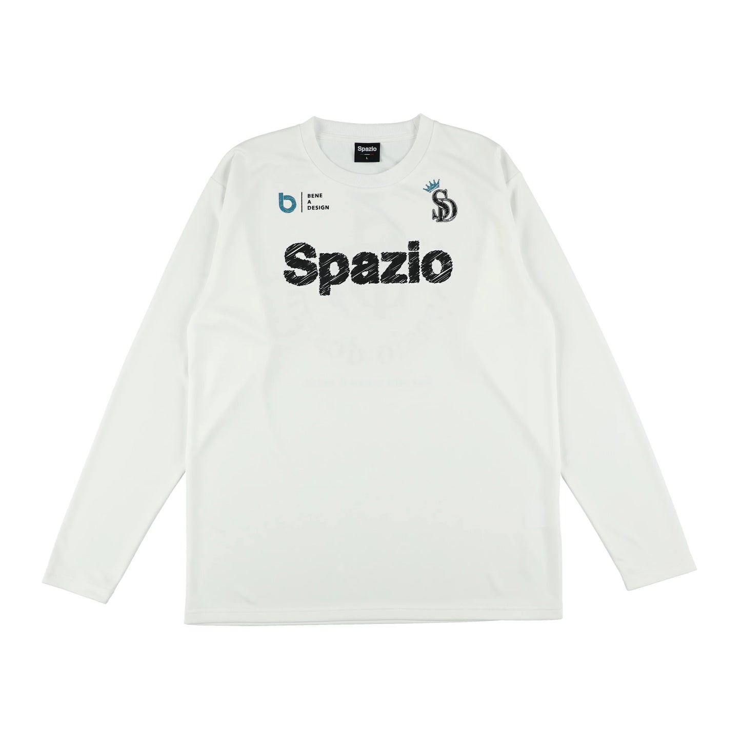 スパッツィオ SPAZIO ロゴスケッチロンプラ メンズ 長袖 Tシャツ スポーツウェア ブラック ホワイト トレーニング サッカー フットサル ge1116