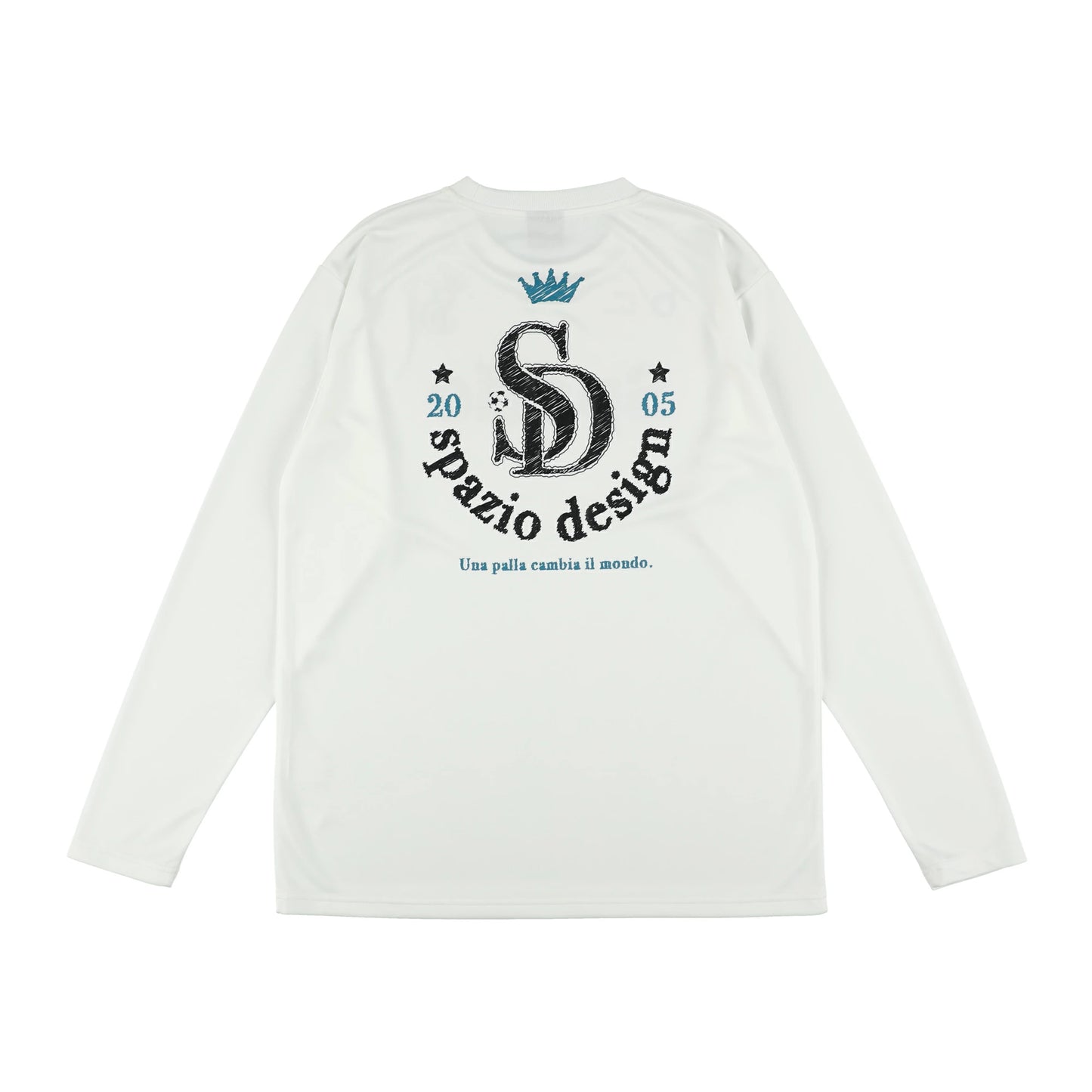 スパッツィオ SPAZIO ロゴスケッチロンプラ メンズ 長袖 Tシャツ スポーツウェア ブラック ホワイト トレーニング サッカー フットサル ge1116