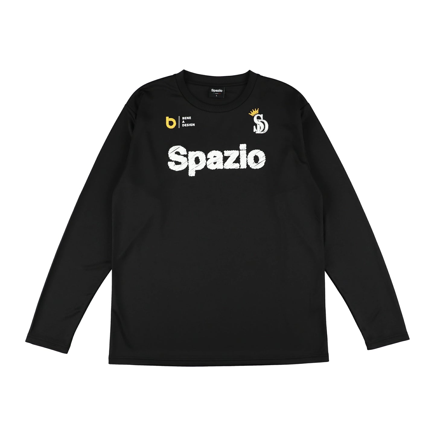 スパッツィオ SPAZIO ロゴスケッチロンプラ メンズ 長袖 Tシャツ スポーツウェア ブラック ホワイト トレーニング サッカー フットサル ge1116