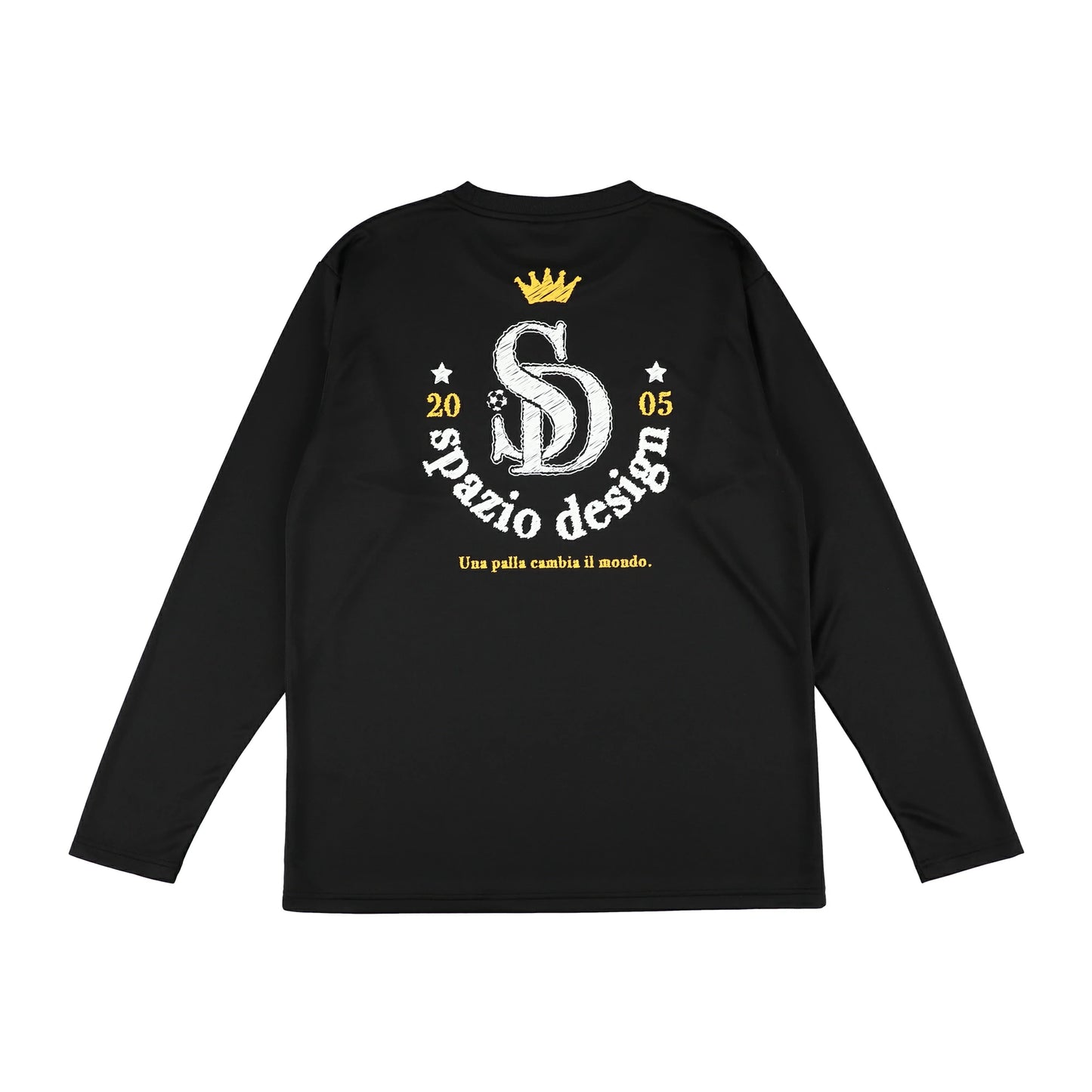 スパッツィオ SPAZIO ロゴスケッチロンプラ メンズ 長袖 Tシャツ スポーツウェア ブラック ホワイト トレーニング サッカー フットサル ge1116