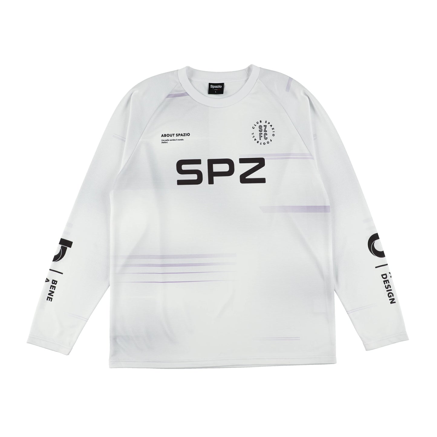 Spazio スパッツィオ ブラードラインロンプラ メンズ 長袖 Tシャツ スポーツウェア ブラック ホワイト トレーニング サッカー フットサル ge1120