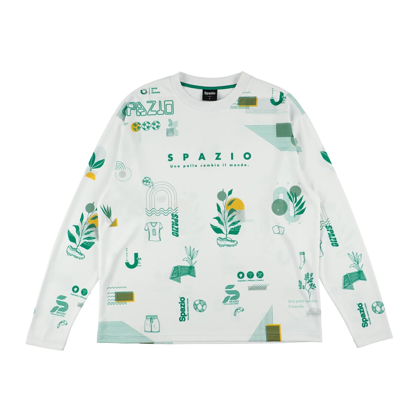 Spazio スパッツィオ オーバーサイズロンプラ メンズ 長袖 Tシャツ スポーツウェア ブラック ホワイト トレーニング サッカー フットサル ge1128
