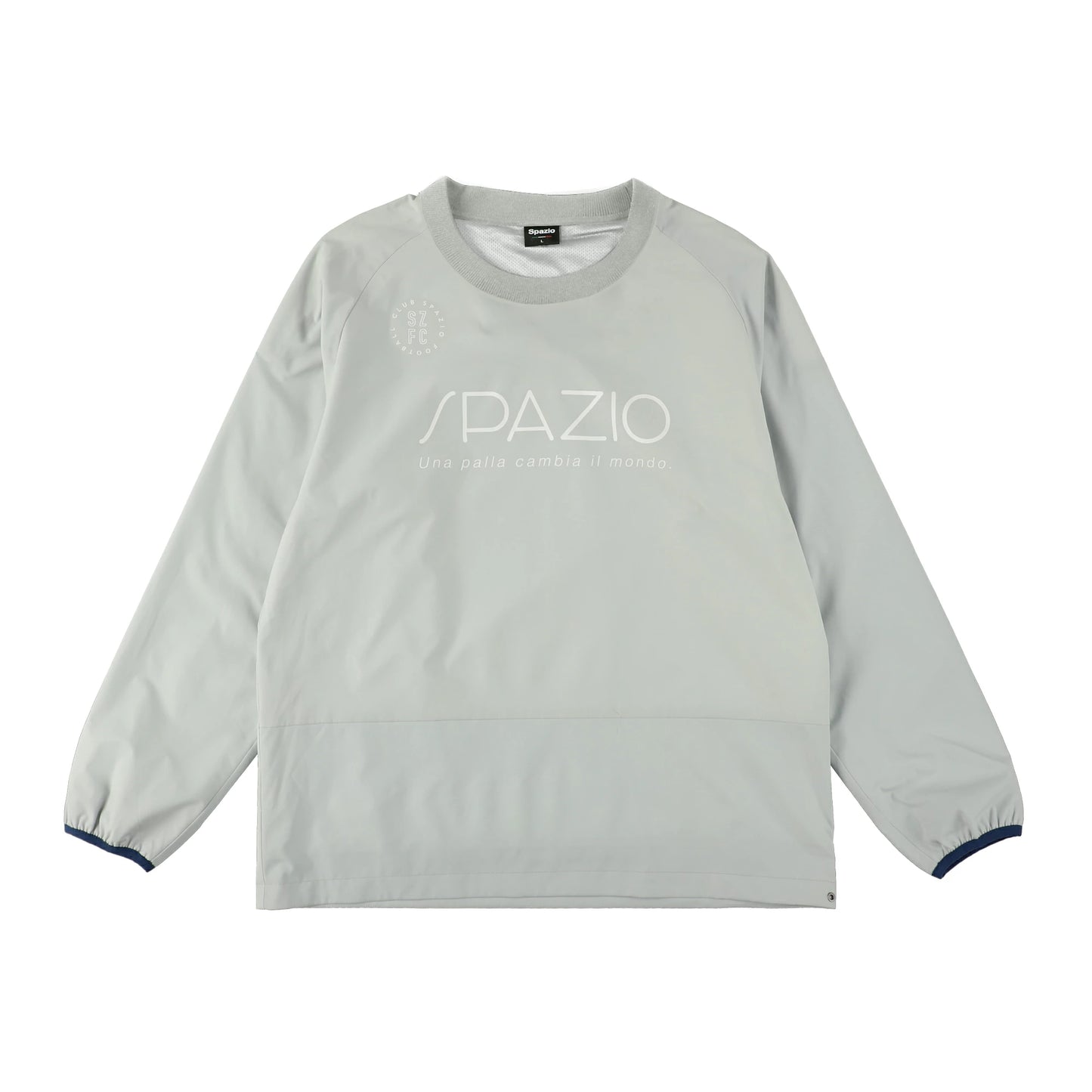 Spazio スパッツィオ リブネック長袖ピステ メンズ トレーニングウェア スポーツウェア グレー ネイビー ブラック サッカー フットサル 長袖 吸汗速乾 tp0656