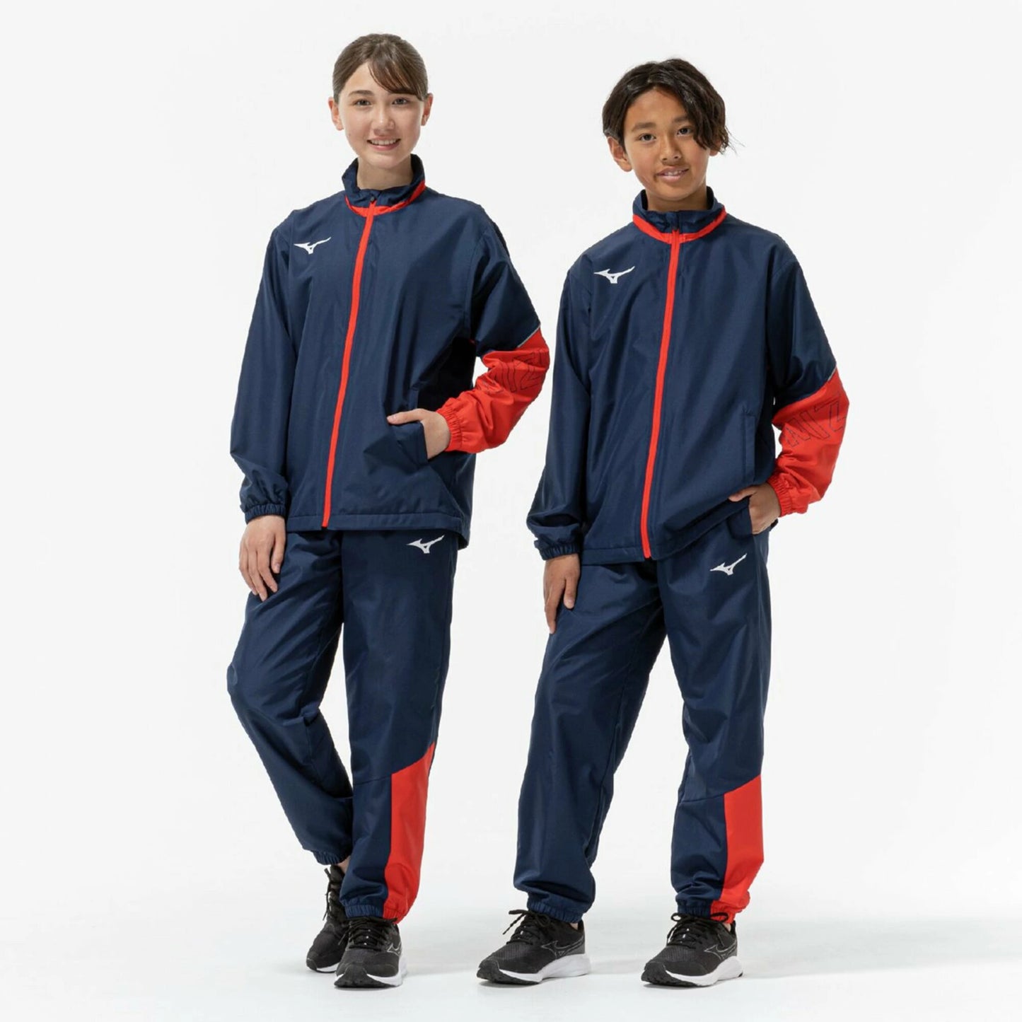 MIZUNO ミズノ ブレスウォーマジャケット パンツ 上下セット 32MEC932/32MFC932 ジュニア トレーニングウェア 防寒 撥水 吸湿発熱 冬用 サッカー フットサル ブラック Dネイビー 32mec932-32mfc32
