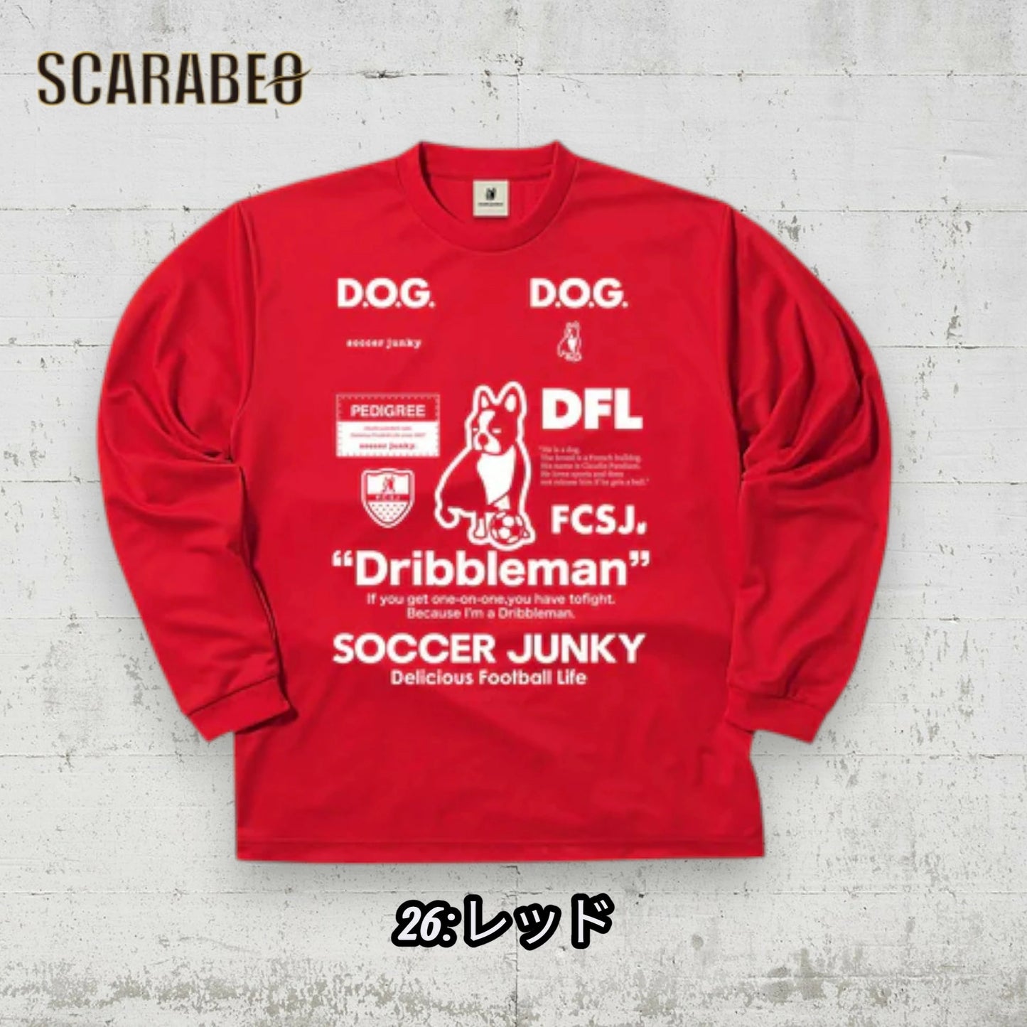 サッカージャンキー SOCCER JUNKY メンズ 長袖シャツ Dribbleman ドリブルマン SJ23D12 サッカー フットサル トレーニングウェア ロゴデザイン 25AW sj23d12