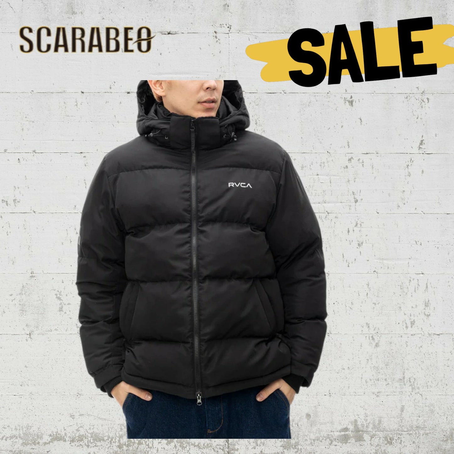 RVCA メンズ PUFFER JACKET パファー ジャケット 防寒 撥水 フード付き BLK 2024秋冬モデル be042767