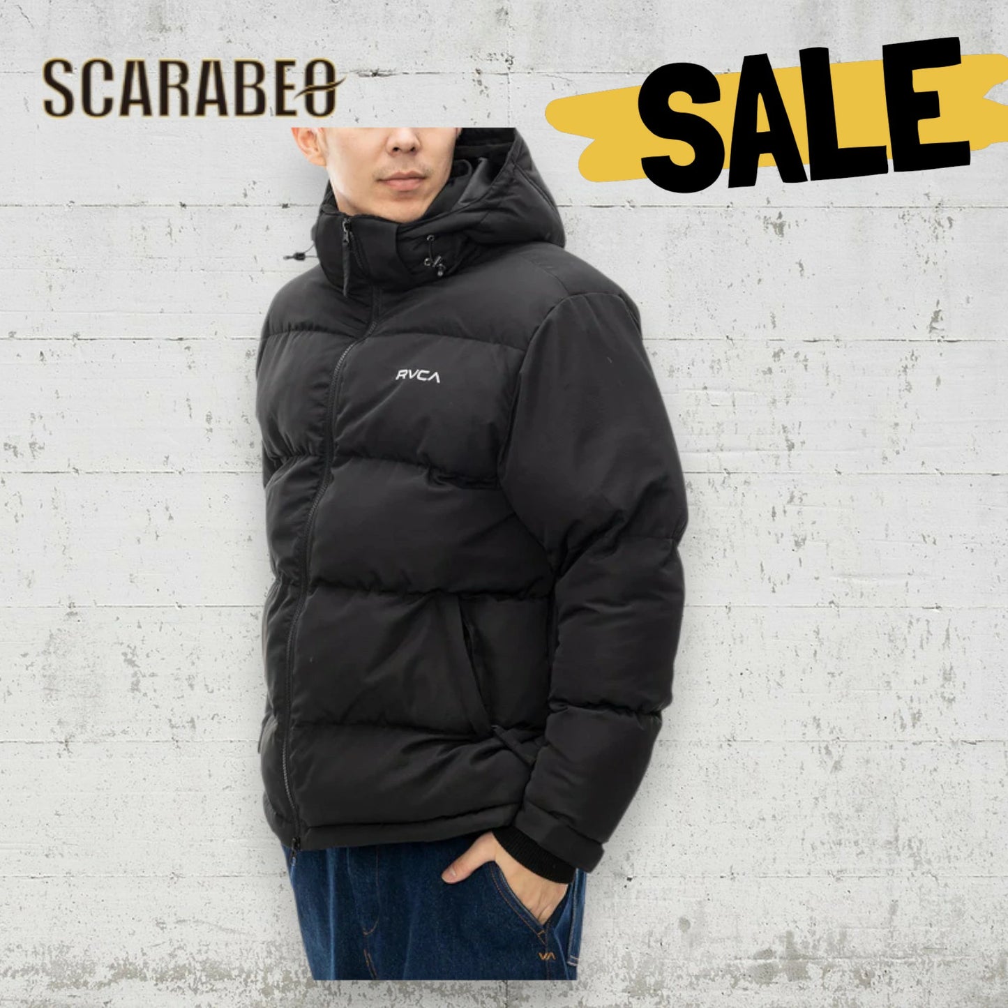 RVCA メンズ PUFFER JACKET パファー ジャケット 防寒 撥水 フード付き BLK 2024秋冬モデル be042767