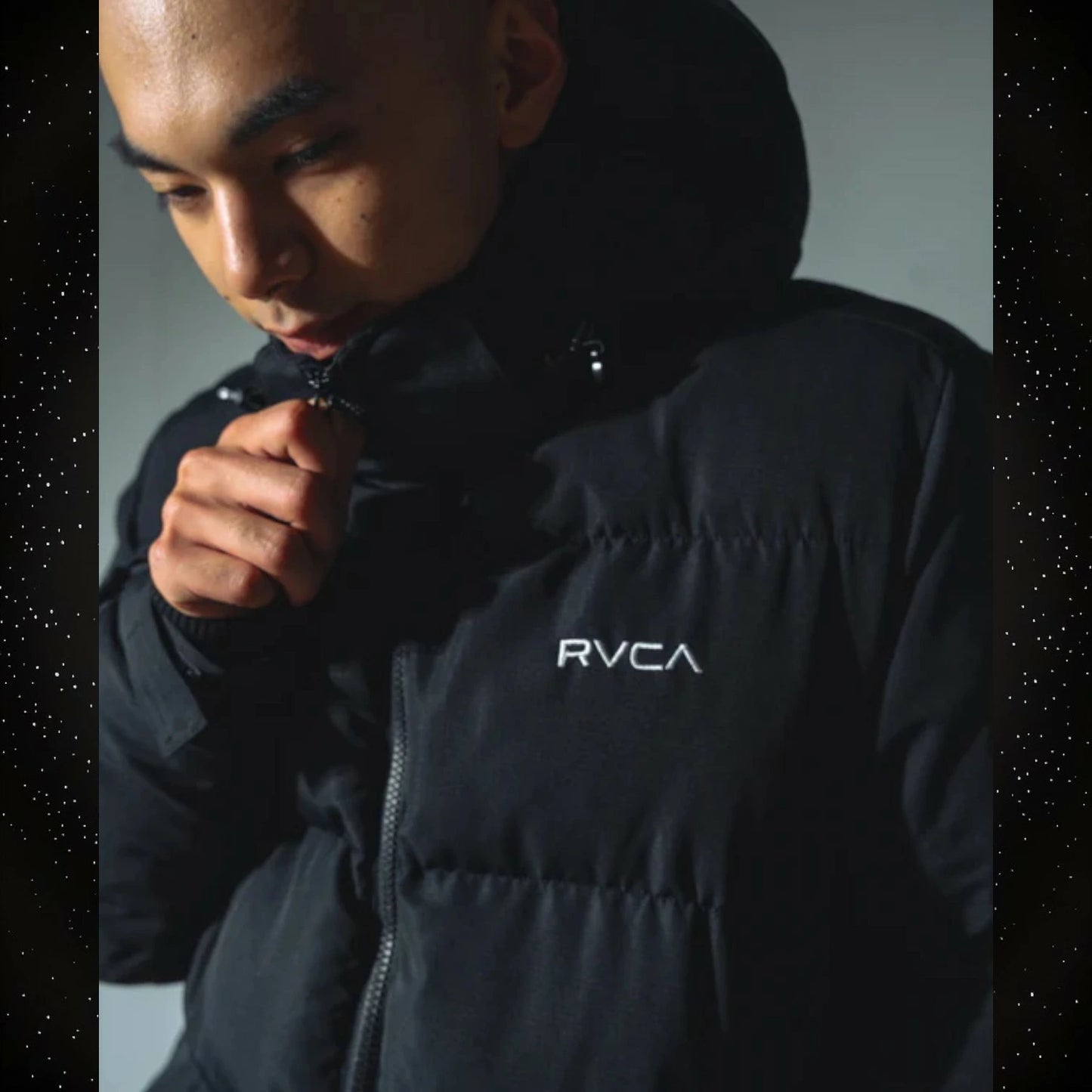 RVCA メンズ PUFFER JACKET パファー ジャケット 防寒 撥水 フード付き BLK 2024秋冬モデル be042767