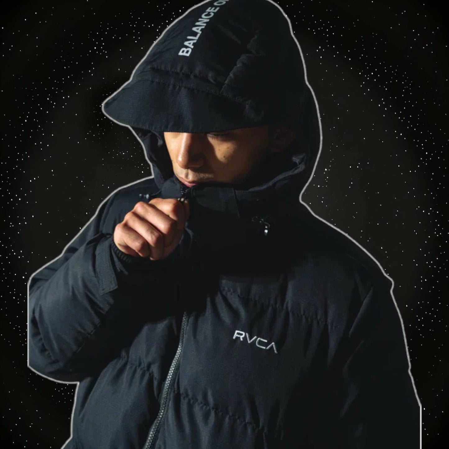 RVCA メンズ PUFFER JACKET パファー ジャケット 防寒 撥水 フード付き BLK 2024秋冬モデル be042767