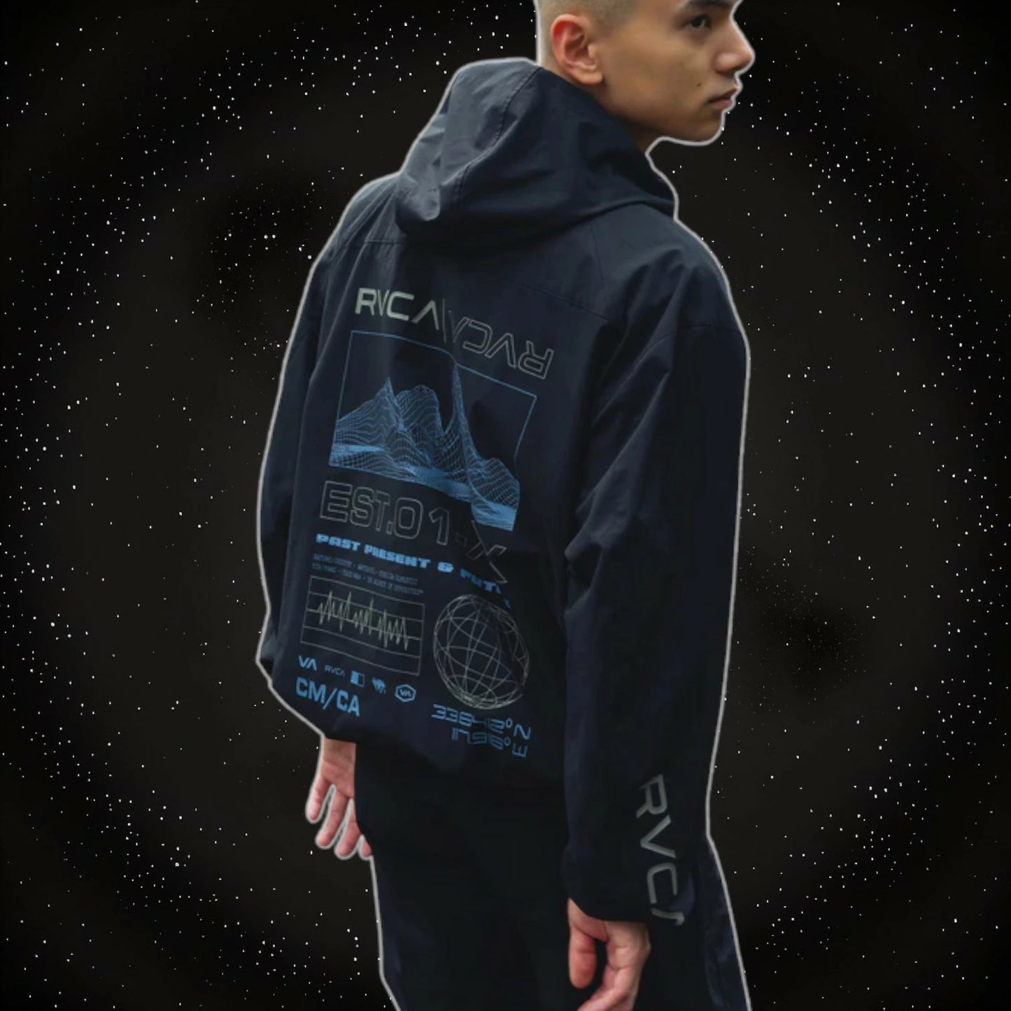 RVCA メンズ MATRIX JACKET ジャケット 撥水 UVカット フード付き トレイルランニング HAZ BLK 2024秋冬モデル be042775