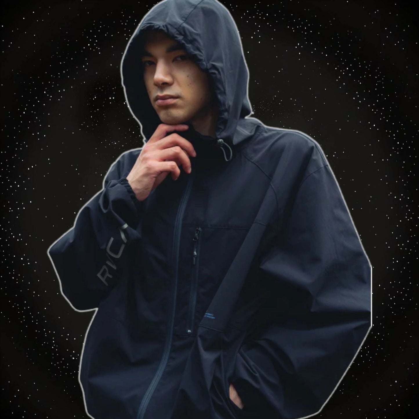 RVCA メンズ MATRIX JACKET ジャケット 撥水 UVカット フード付き トレイルランニング HAZ BLK 2024秋冬モデル be042775