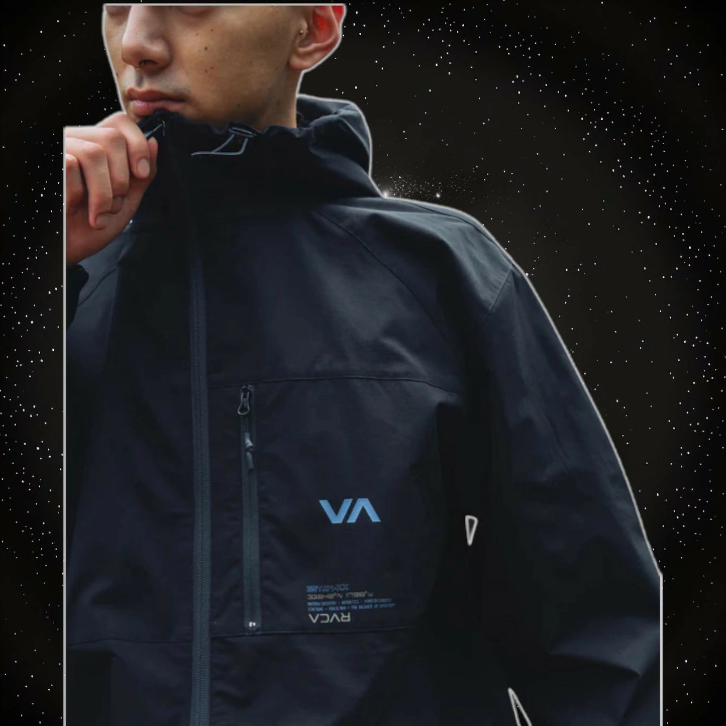 RVCA メンズ MATRIX JACKET ジャケット 撥水 UVカット フード付き トレイルランニング HAZ BLK 2024秋冬モデル be042775