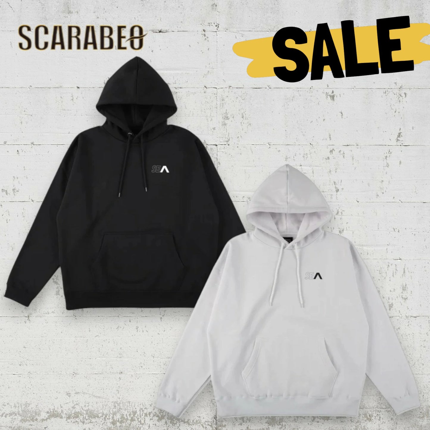 RVCA メンズ WIND AND SEA HOODIE パーカー プルオーバー コラボ オーバーサイズ BLK WHT 2024秋冬モデル be042p10