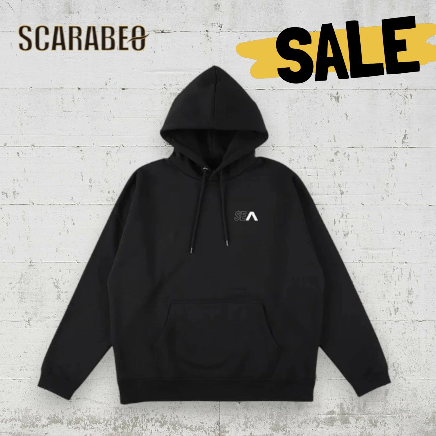 RVCA メンズ WIND AND SEA HOODIE パーカー プルオーバー コラボ オーバーサイズ BLK WHT 2024秋冬モデル be042p10
