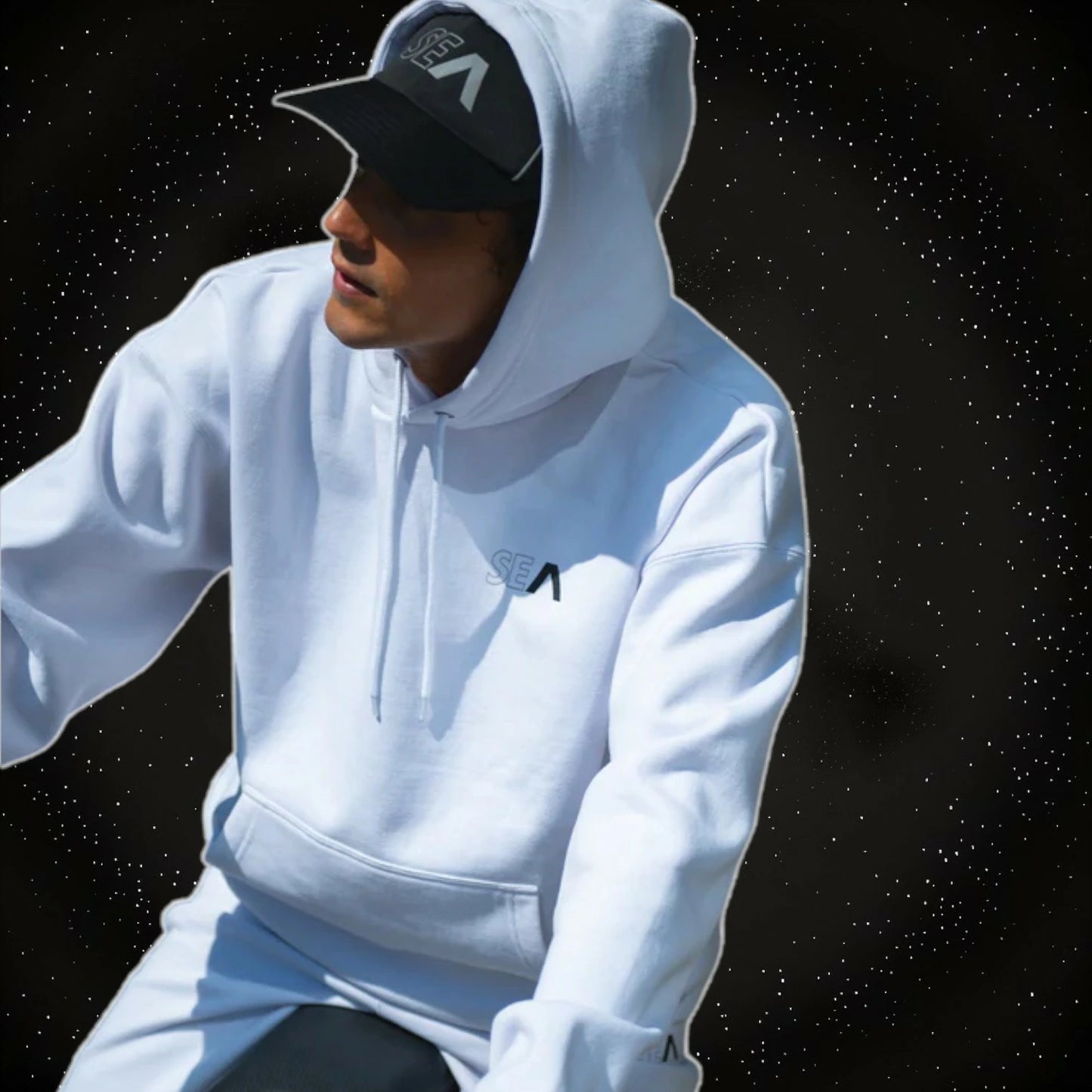 RVCA メンズ WIND AND SEA HOODIE パーカー プルオーバー コラボ オーバーサイズ BLK WHT 2024秋冬モデル be042p10