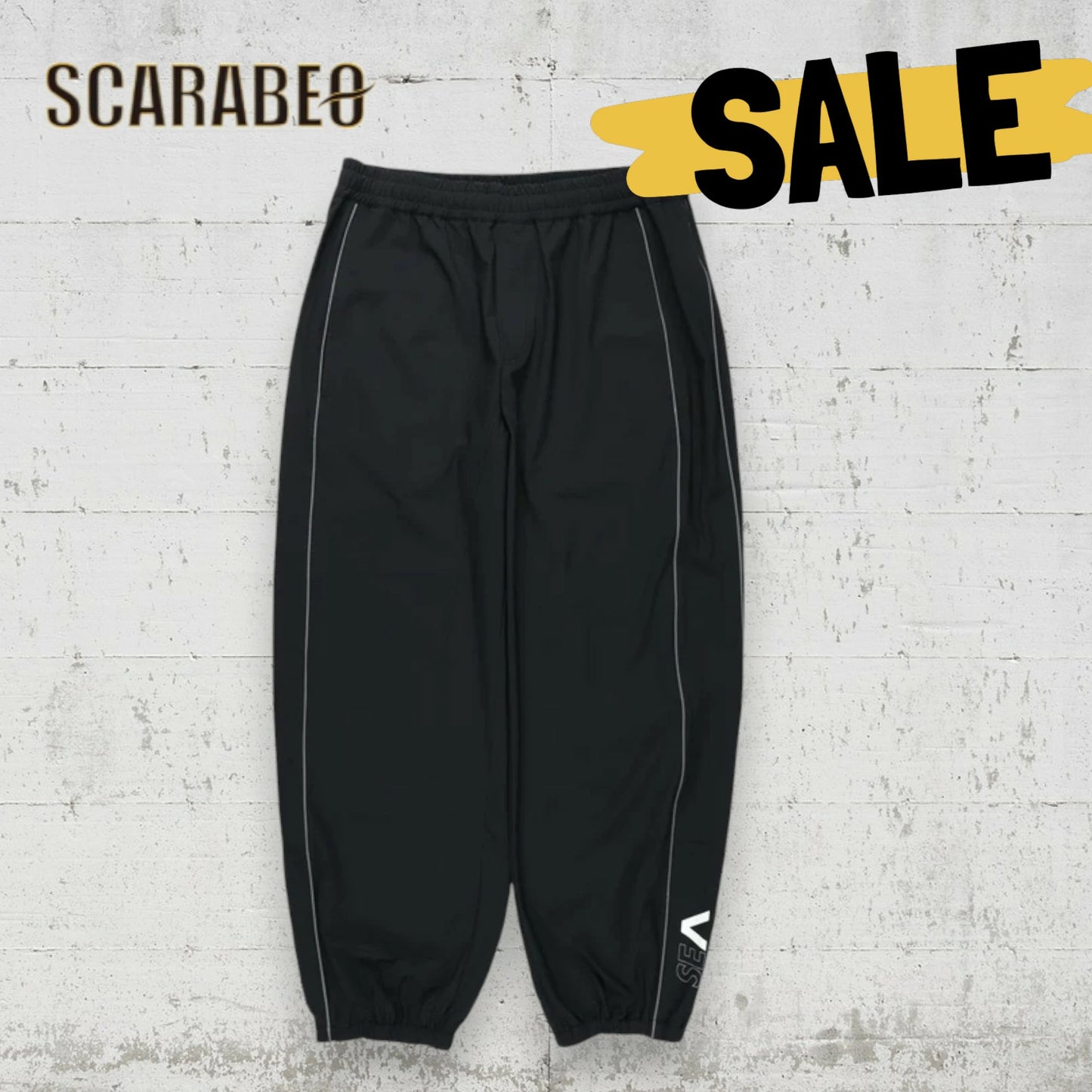 RVCA メンズ WIND AND SEA LIGHT P ロングパンツ トレーニングパンツ コラボ ゴムシャーリング black PTK 2024秋冬モデル be042p70