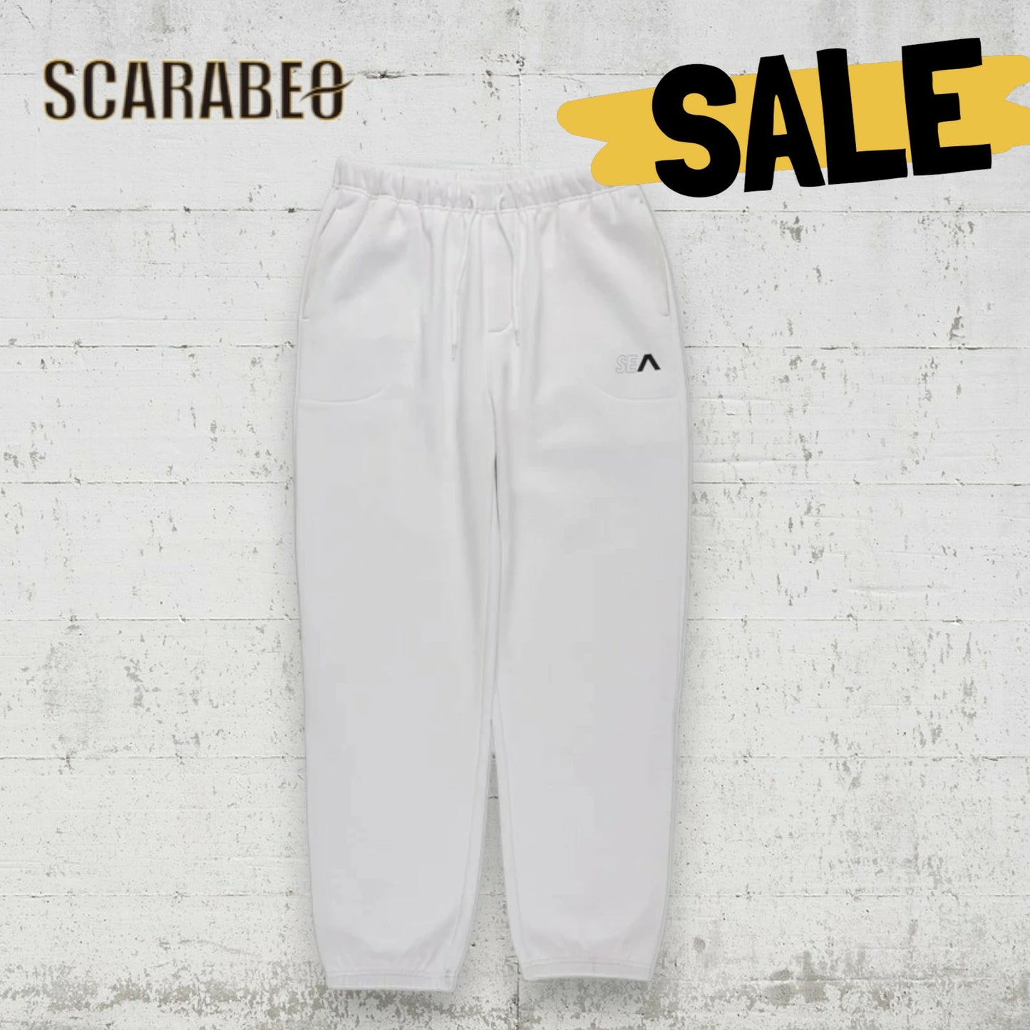 RVCA メンズ WIND AND SEA SWEAT P スウェットパンツ コラボ ドローコード ゴムシャーリング WHT BLK 2024秋冬モデル be042p71