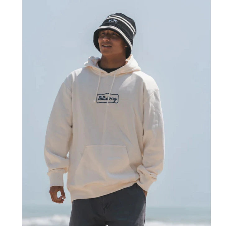 BILLABONG メンズ SIGN パーカー スウェット プルオーバー サガラ刺繍 ロゴ オーバーフィット CRM GRN SBK 2025秋冬モデル bf012007