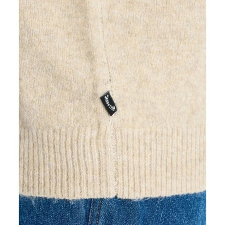 BILLABONG メンズ CREW NECK セーター ニット ローゲージ ジャガード ロゴ スフレヤーン CRM 2025秋冬モデル bf012601