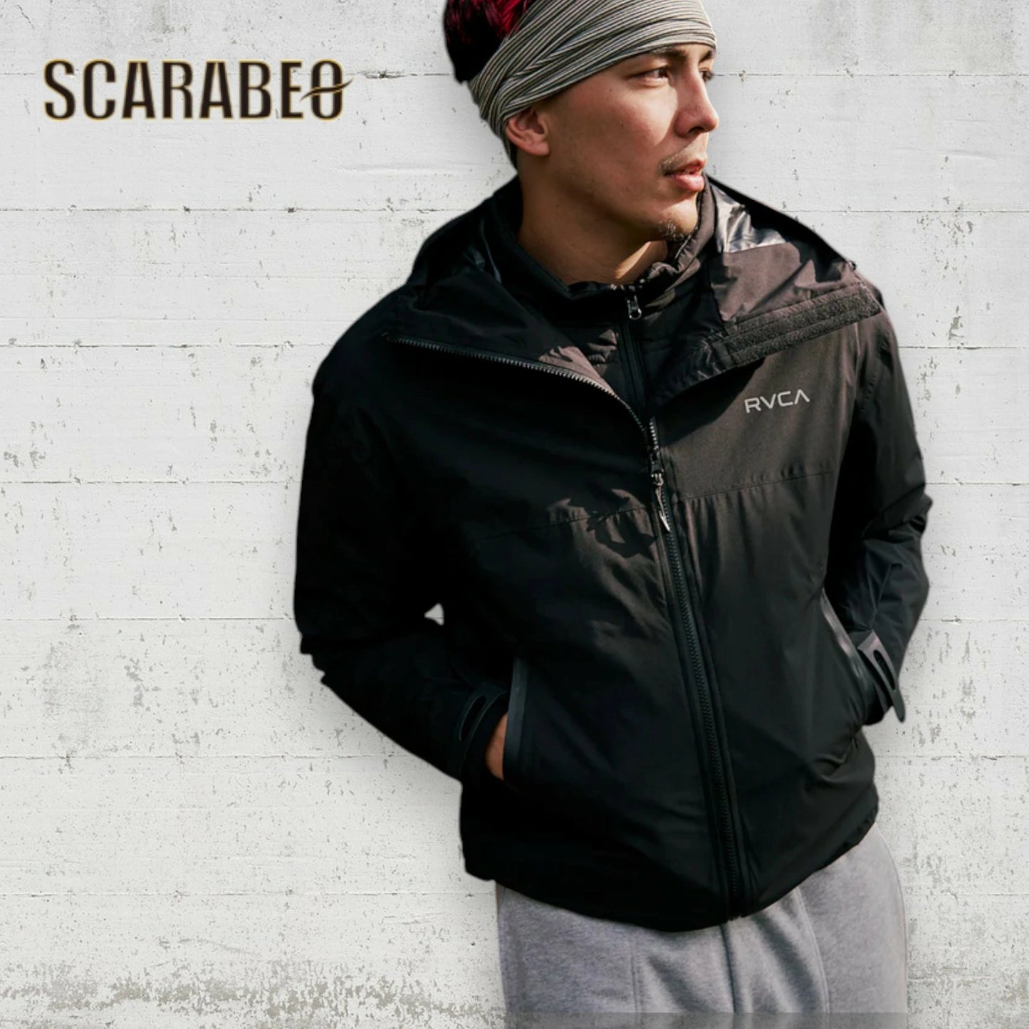 RVCA ルーカ メンズ ジャケット 3LYERD JKT BF042757 ブラック 黒 撥水 ストレッチ フーディー ジップアップ 2025年秋冬モデル bf042757