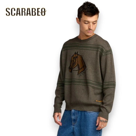 RVCA ルーカ セーター メンズ KSL CREW SWEATER BF042686 MSHR Kevin Spanky Long コラボ クルーネック ニット 2025年秋冬モデル bf042686