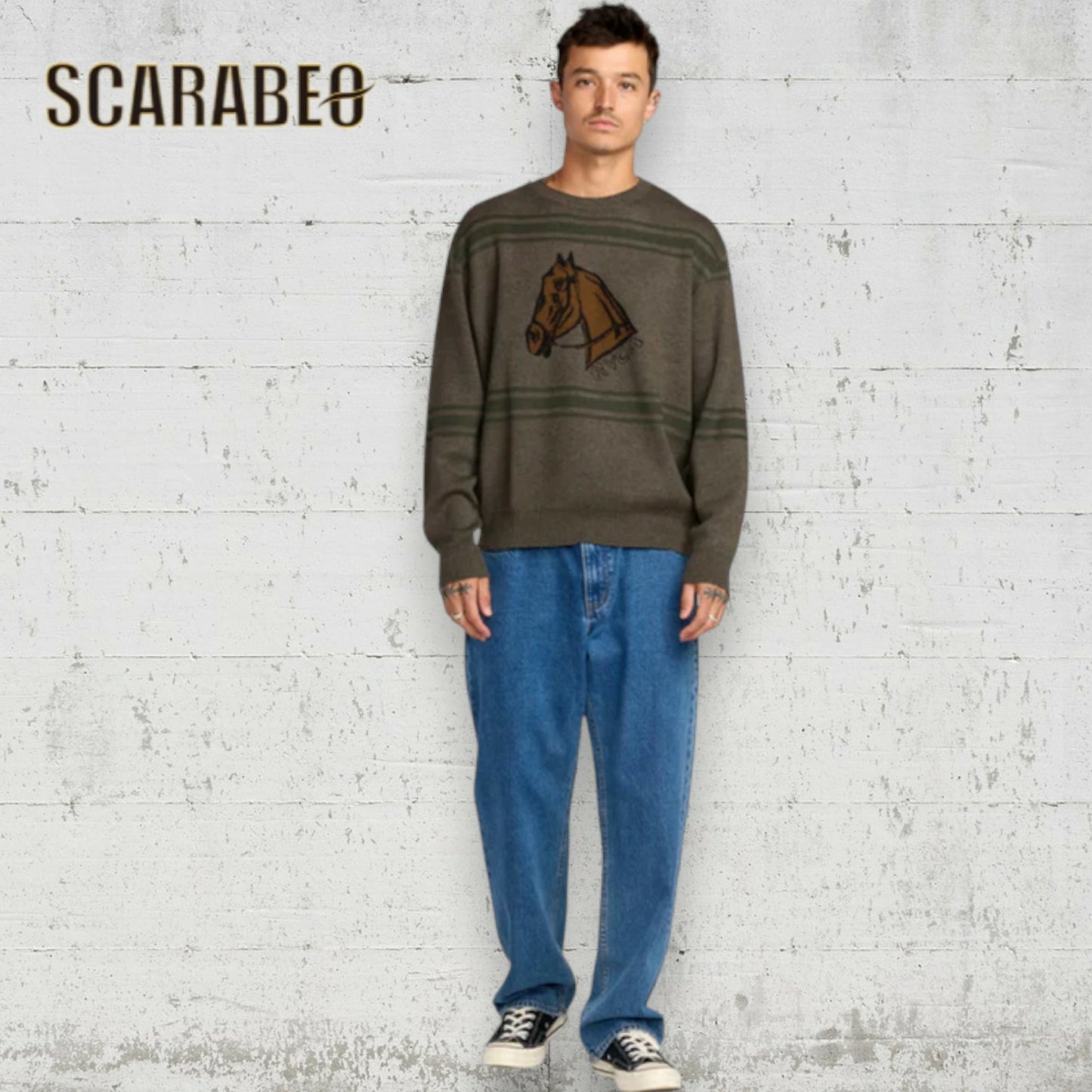 RVCA ルーカ セーター メンズ KSL CREW SWEATER BF042686 MSHR Kevin Spanky Long コラボ クルーネック ニット 2025年秋冬モデル bf042686