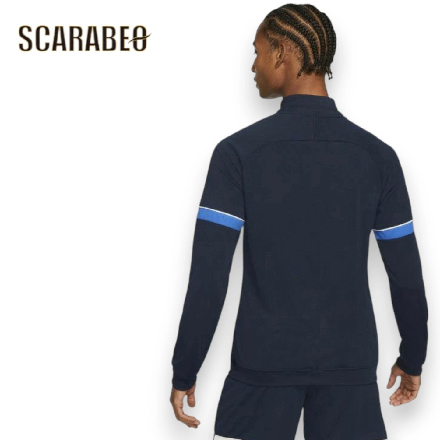 ナイキ メンズ DRI-FIT アカデミー21 トラック ニットジャケット ネイビー オブシディアン×ホワイト×ロイヤルブルー CW6113-453 NIKE サッカー トレーニングウェア 長袖 ジャージ cw6113-453